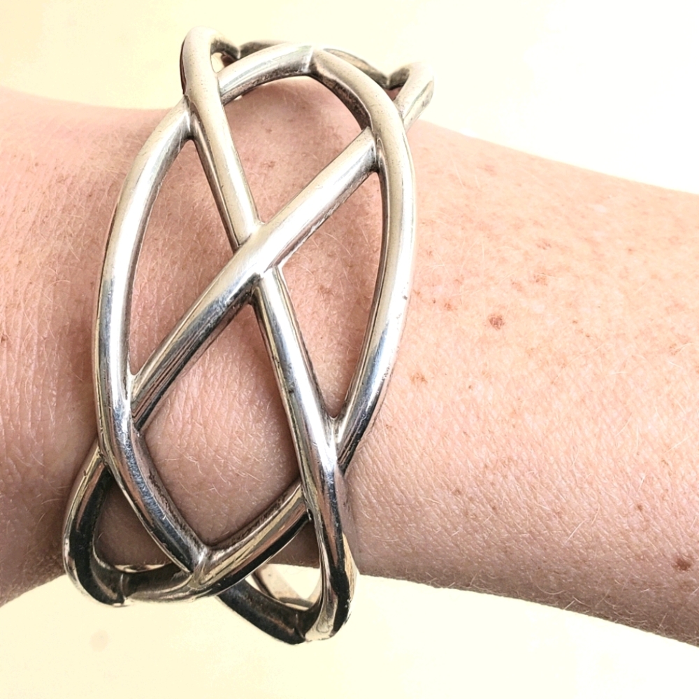 Tiffany and Co. Sterling Silver woven heavy cuff